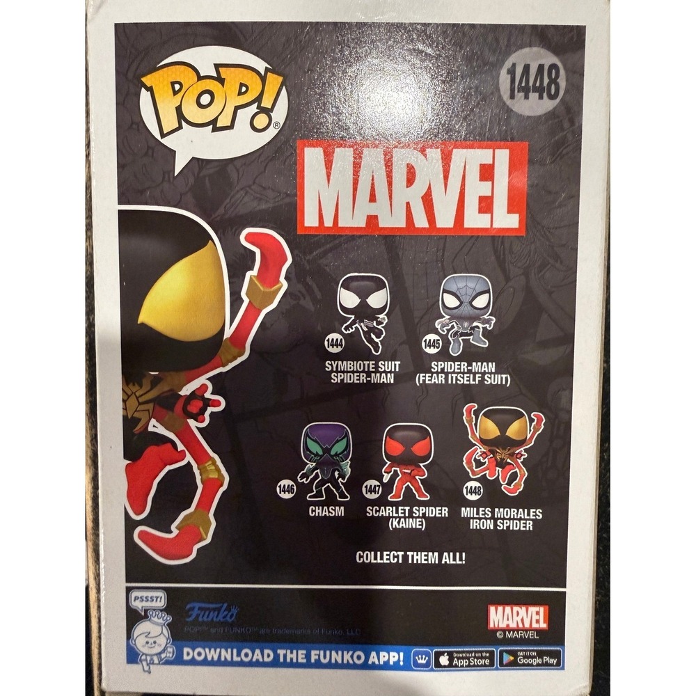 Funko Pop Marvel Miles Morales Iron Spider 1448 Vinyl Bobblehead Black Gold‎